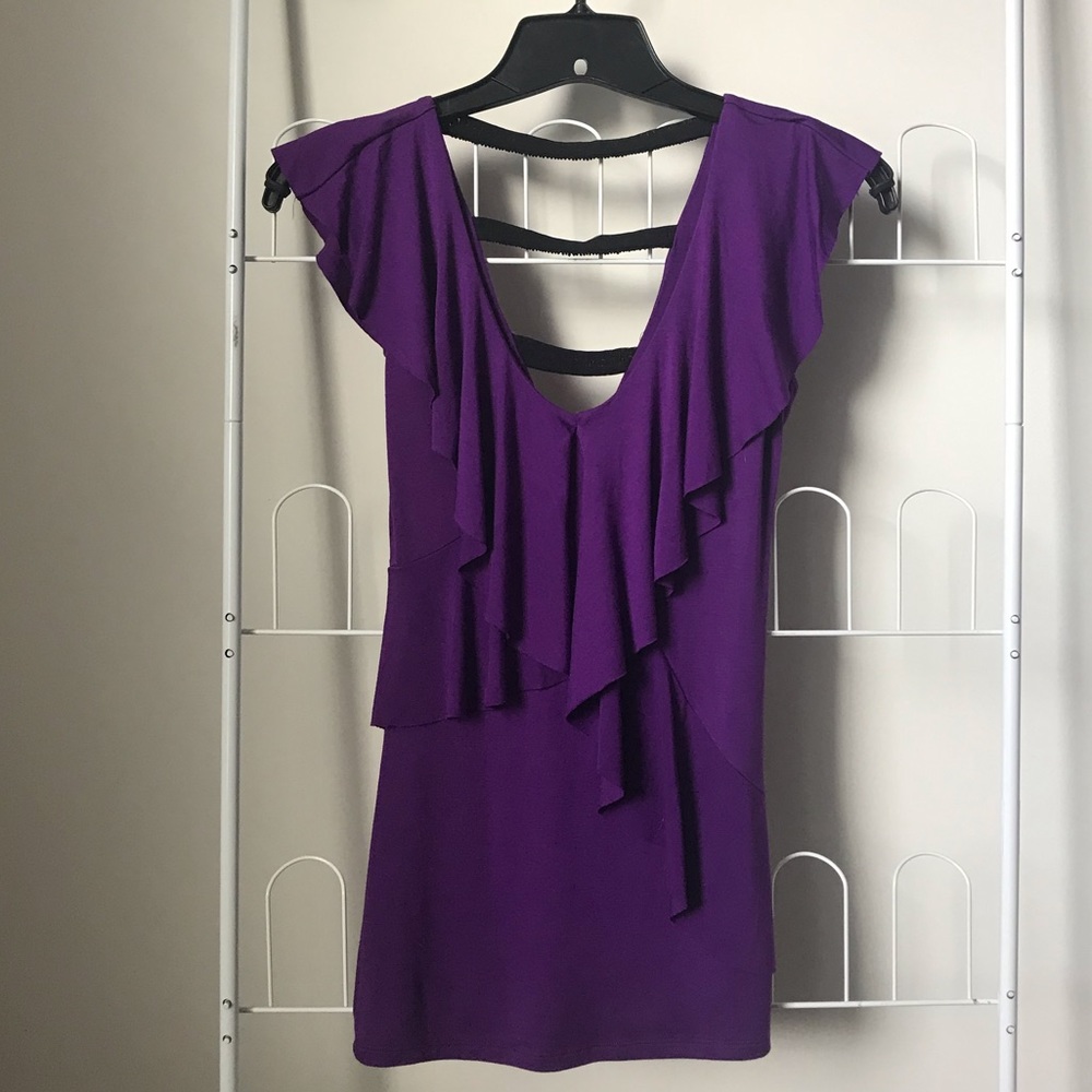 Bebe Flutter Sleeveless Top